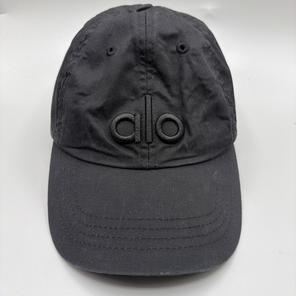 Alo Off Duty Strapback Cap Hat black Womens One Size